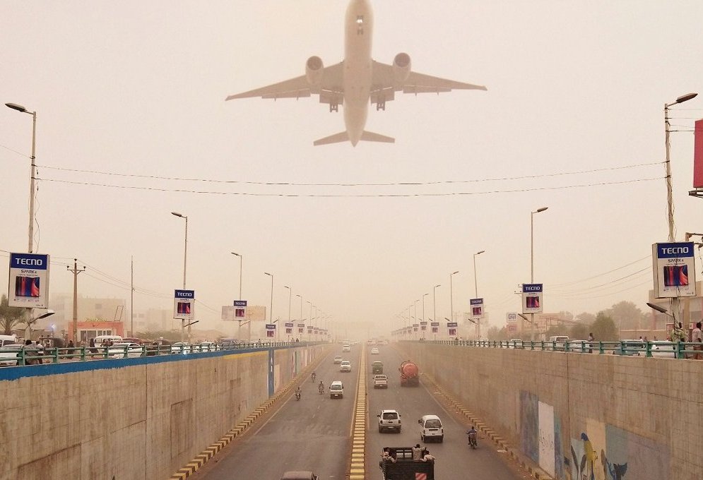 Equal Times. Photo taken in March 2020 near Khartoum Airport in Sudan. 